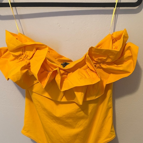 Zara Yellow Ruffled One Piece Swimsuit - Picture 4 of 5